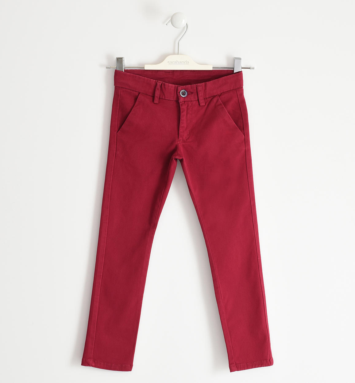 Pantalone classico in twill stretch slim fit ROSA Sarabanda