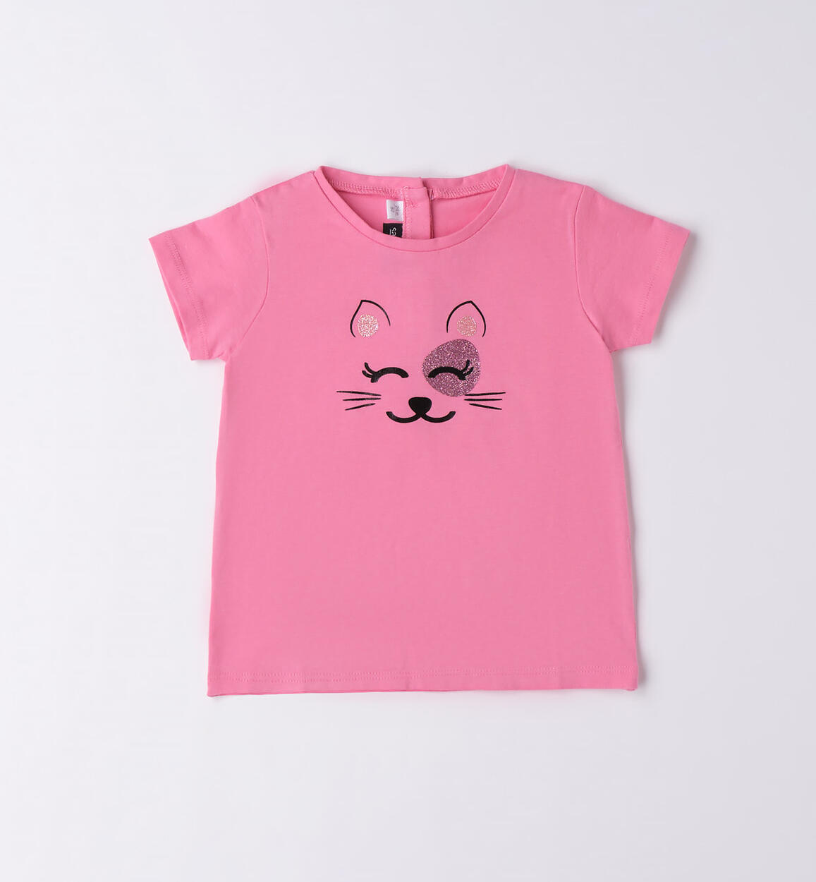 T-shirt bambina gattino glitter ROSA Sarabanda