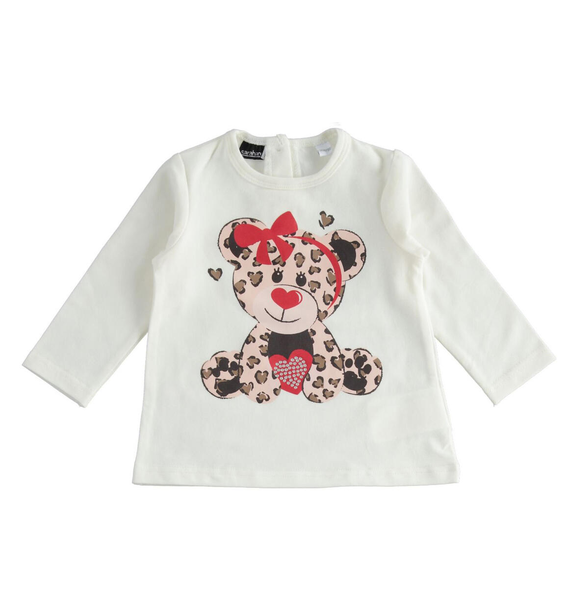 Maglietta girocollo con orsacchiotto PANNA Sarabanda-Promo