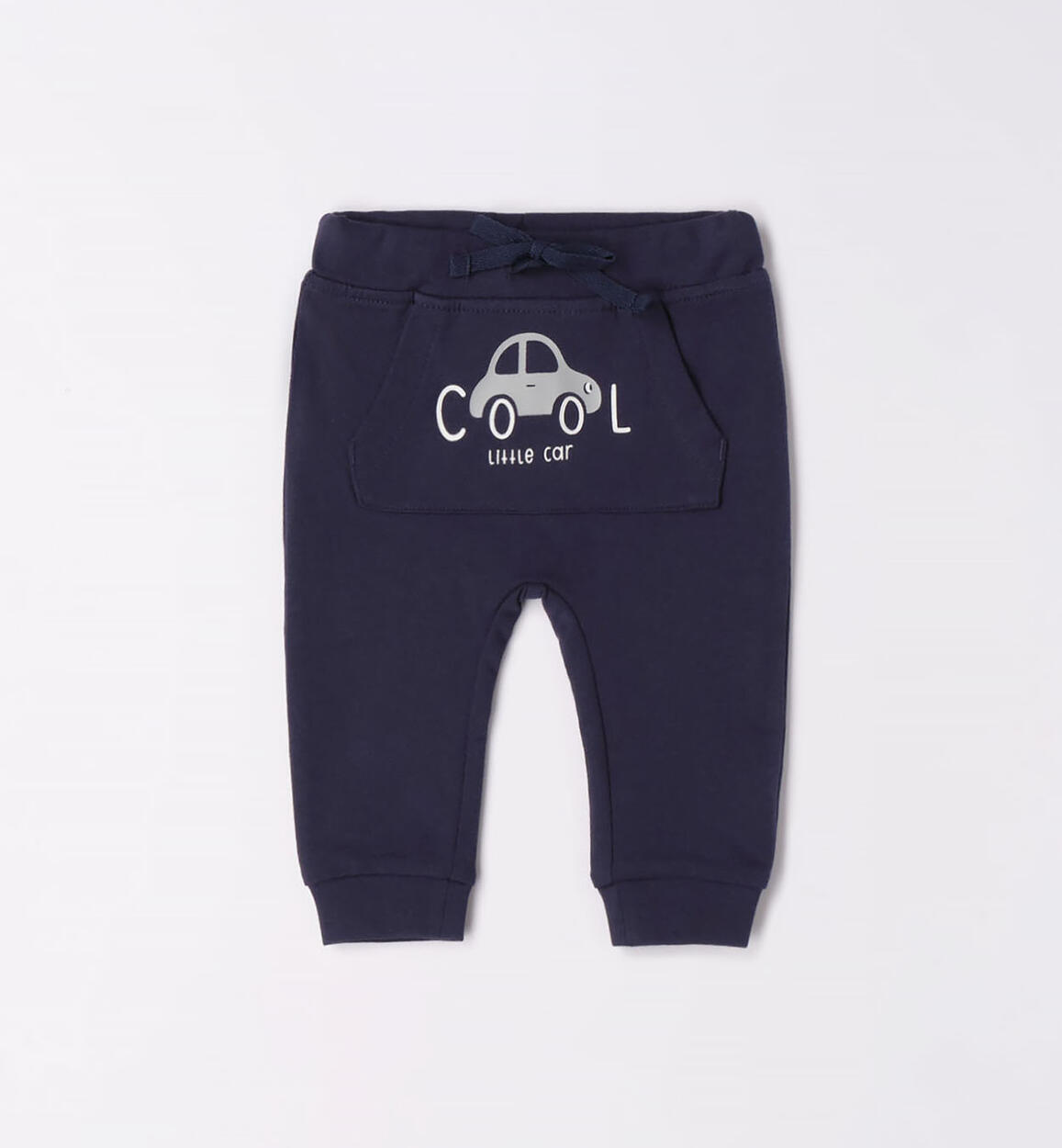 Pantalone neonato in felpa con tasca BLU iDO