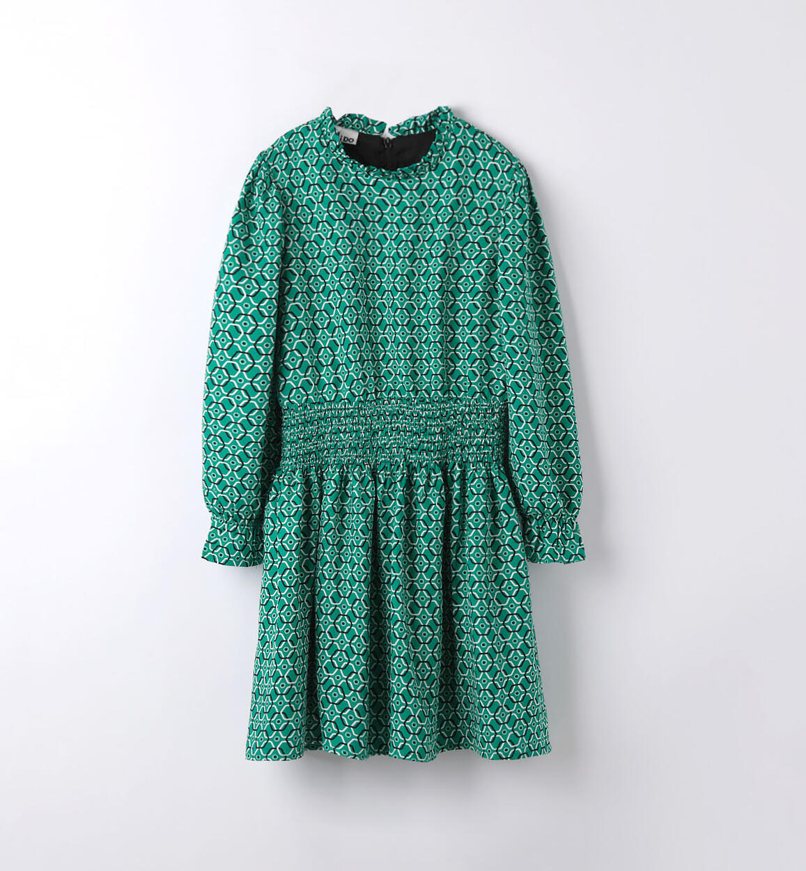 Patterned dress for girls aged 8 to 16 years GREEN iDO