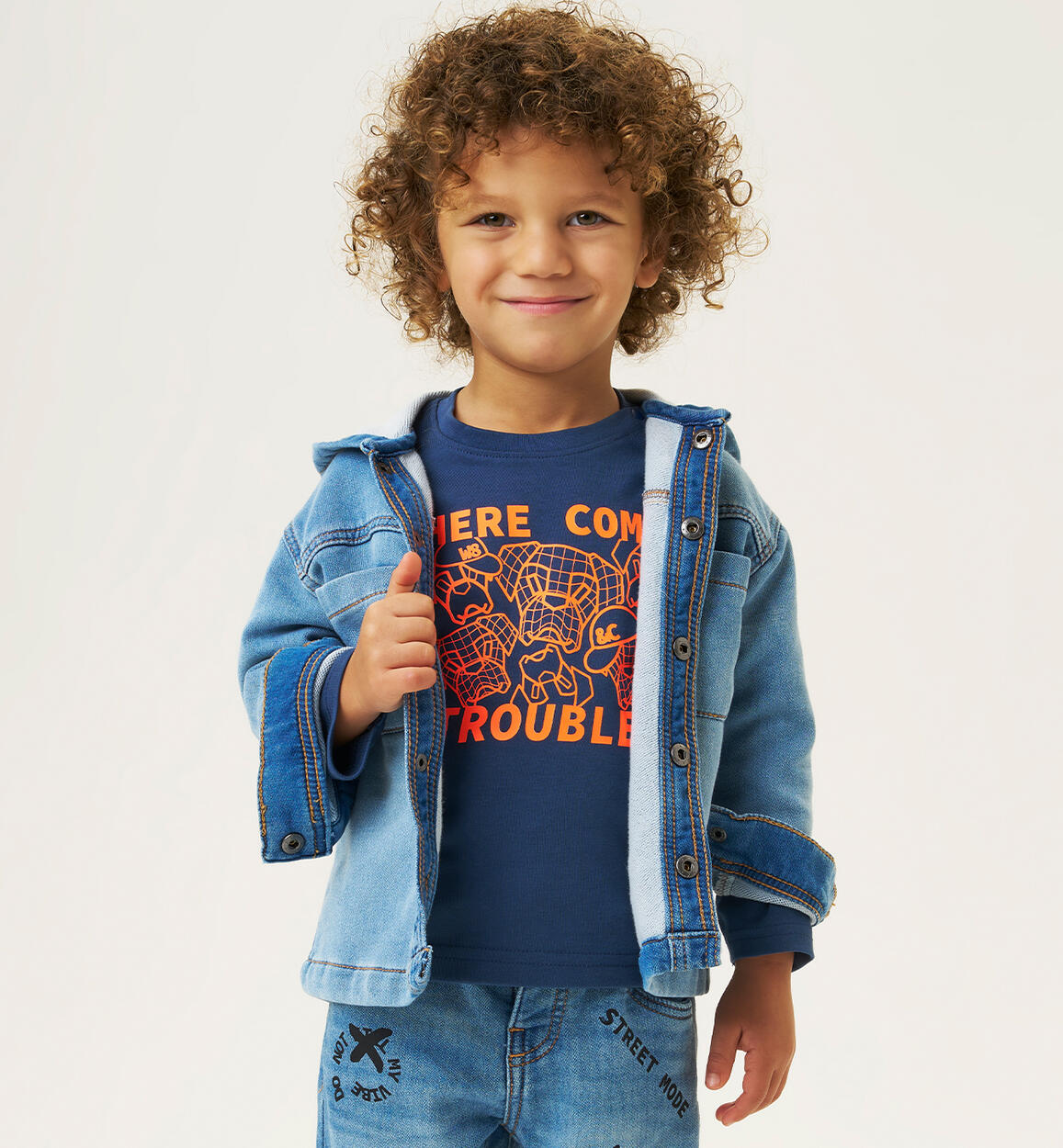 Camicia di jeans bambino AZZURRO iDO