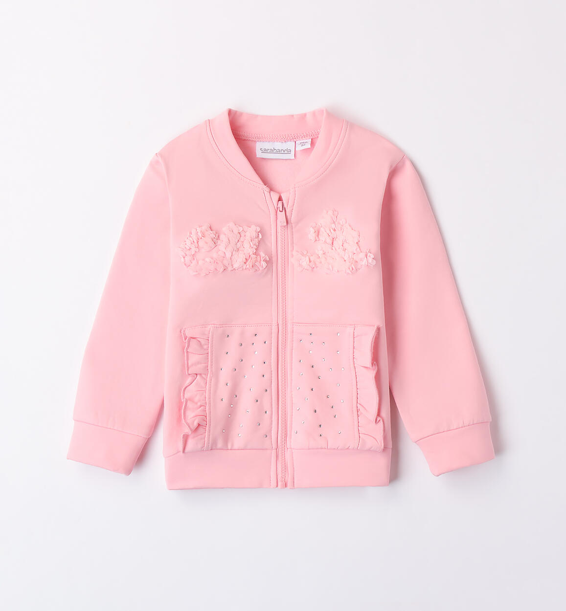 Sweatshirt with rhinestones for girls PINK Sarabanda
