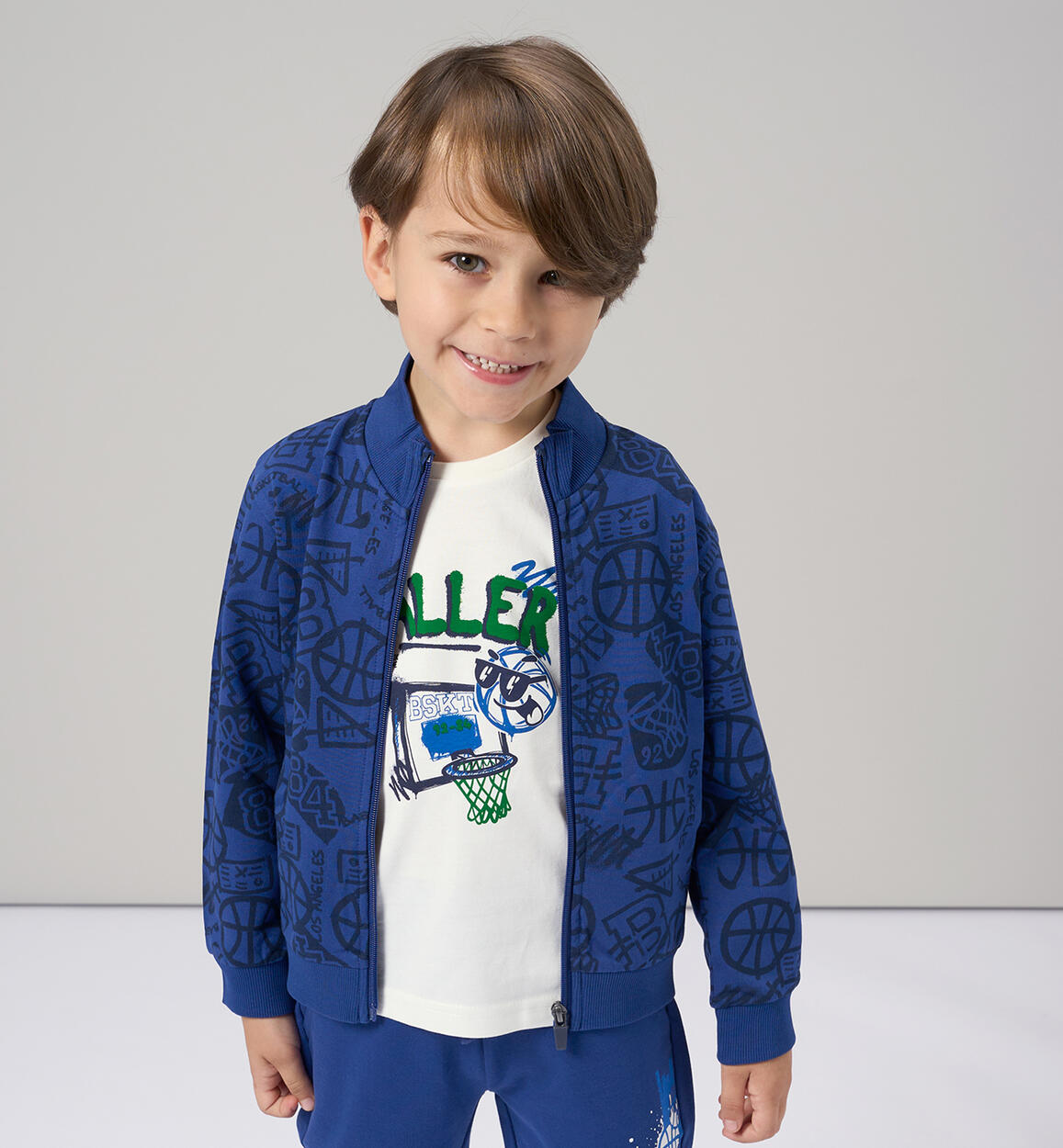 Felpa bambino con zip BLU iDO