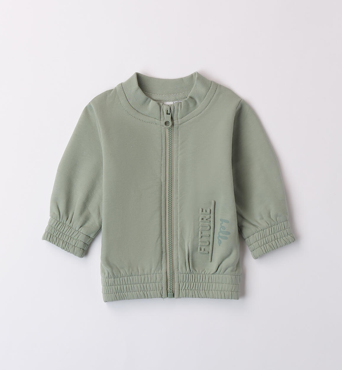 Felpa neonato con zip VERDE iDO