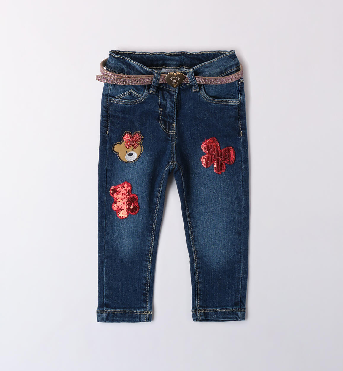 Jeans with belt for girls BLUE Sarabanda