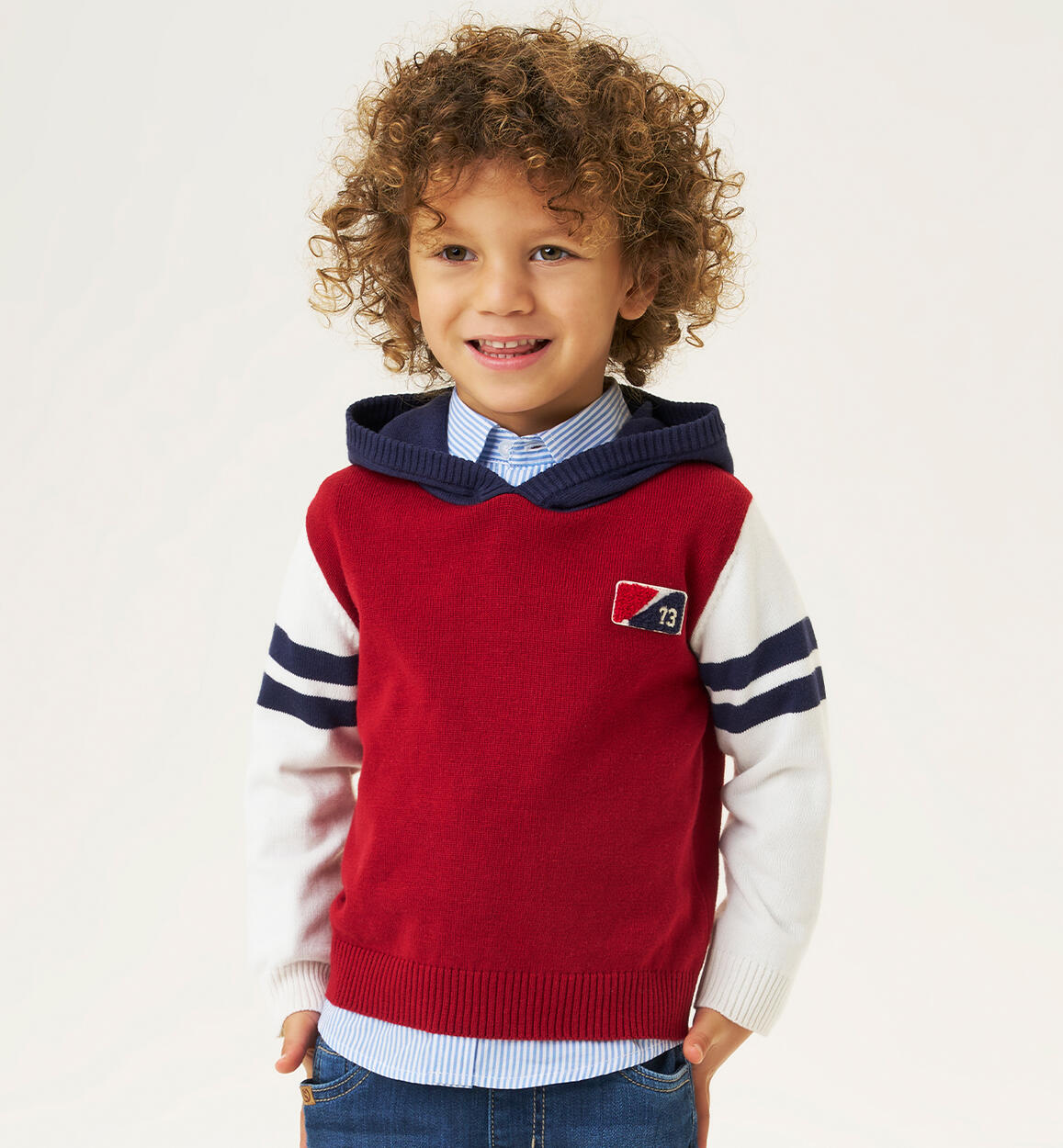 Maglia con cappuccio bambino ROSSO Sarabanda