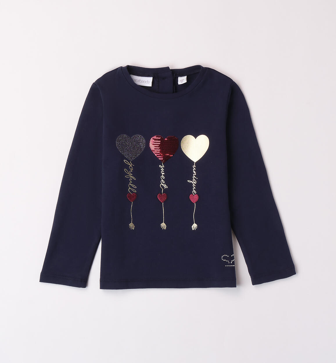 T-shirt with hearts for girls BLUE Sarabanda