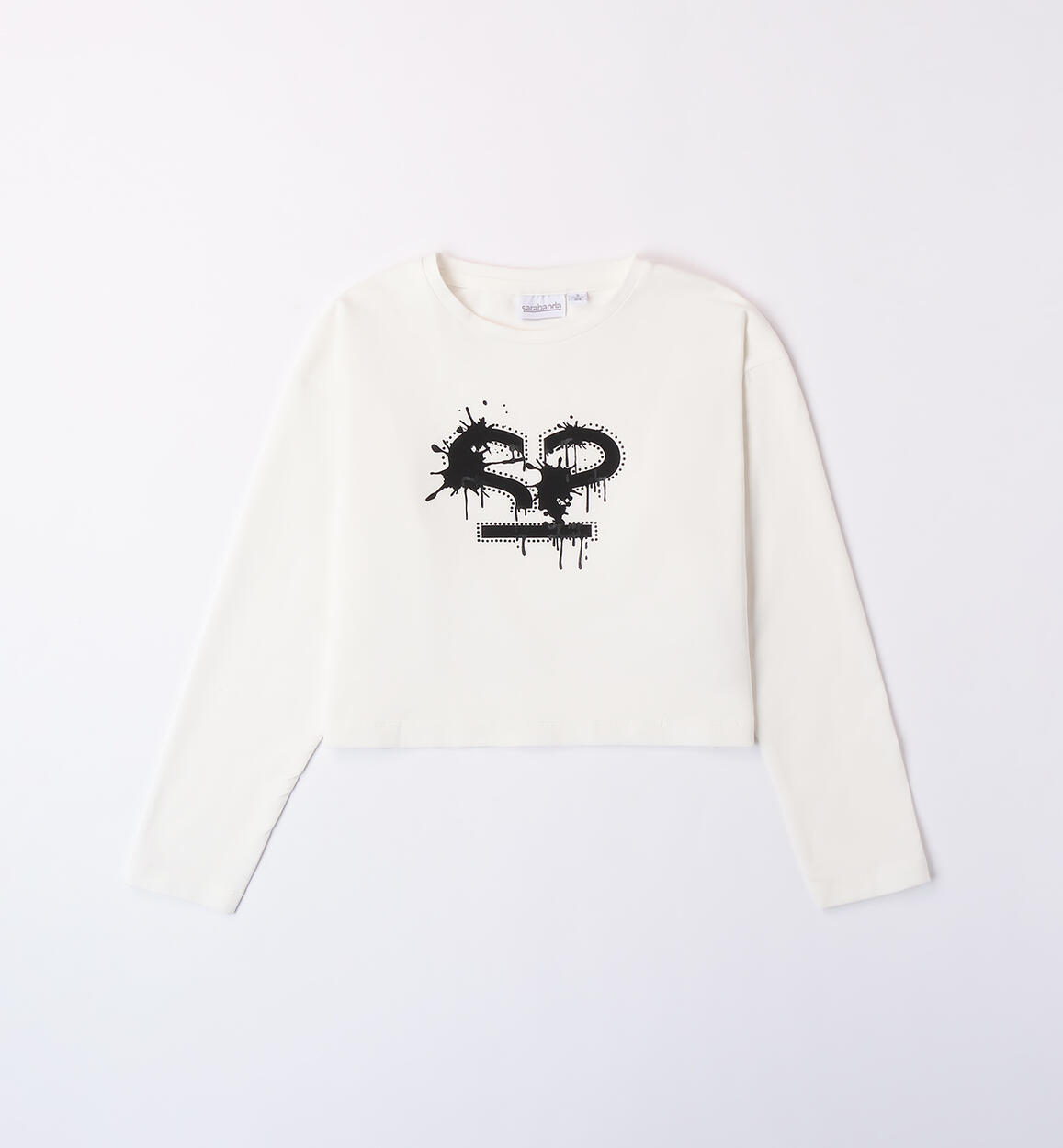 T-shirt with logo for girls CREAM Sarabanda