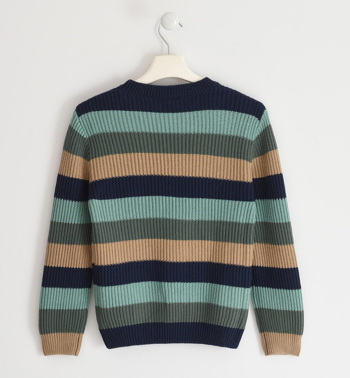 Maglione in tricot colorato ragazzo VERDE SCURO-4254