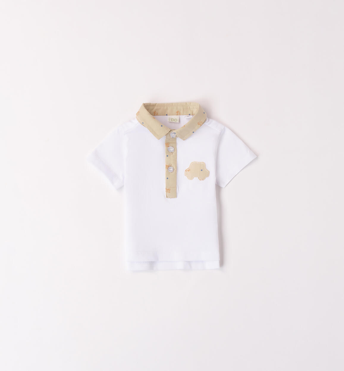 Polo bimbo bicolor BIANCO iDO