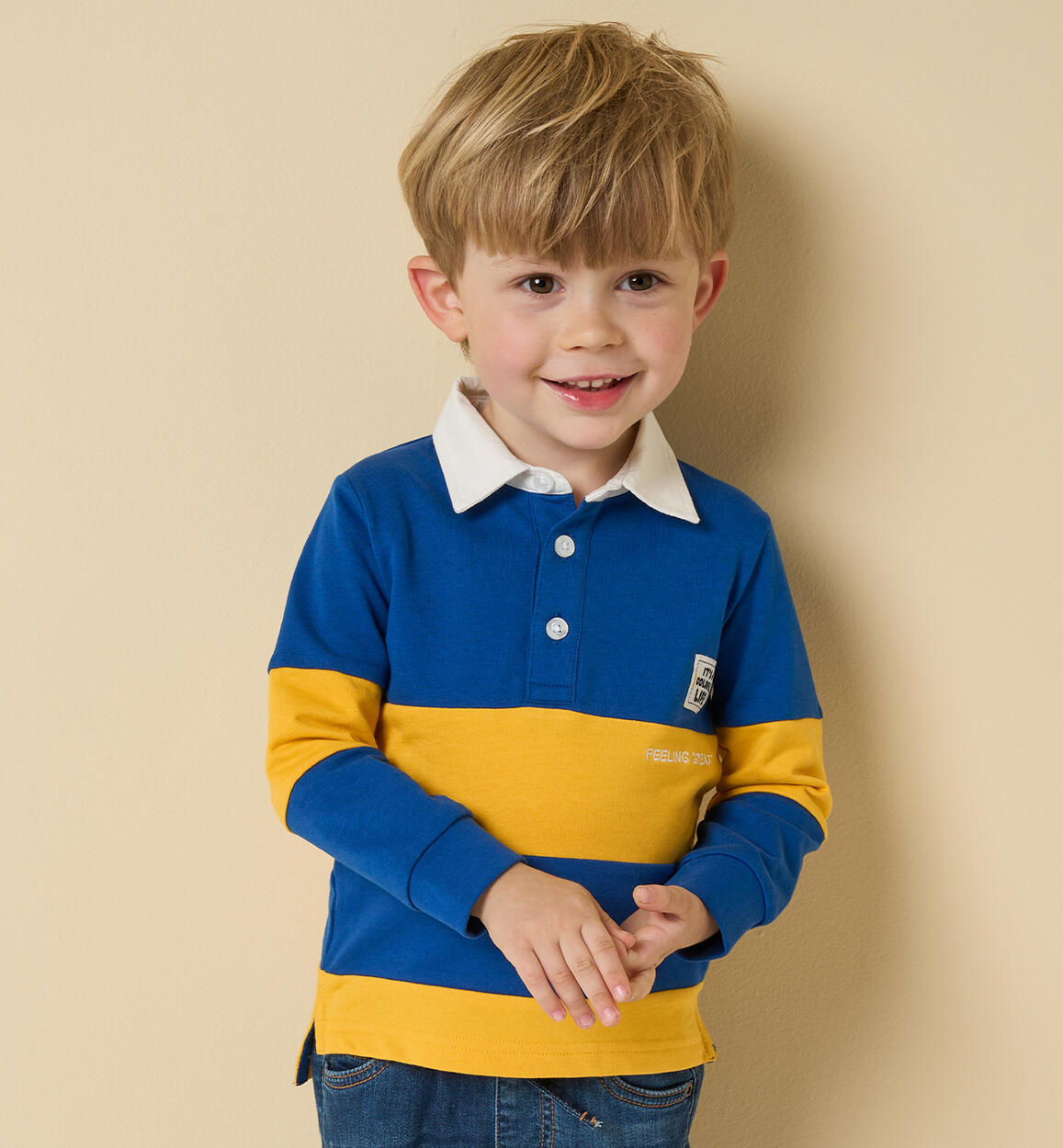 Polo manica lunga bambino BLU iDO