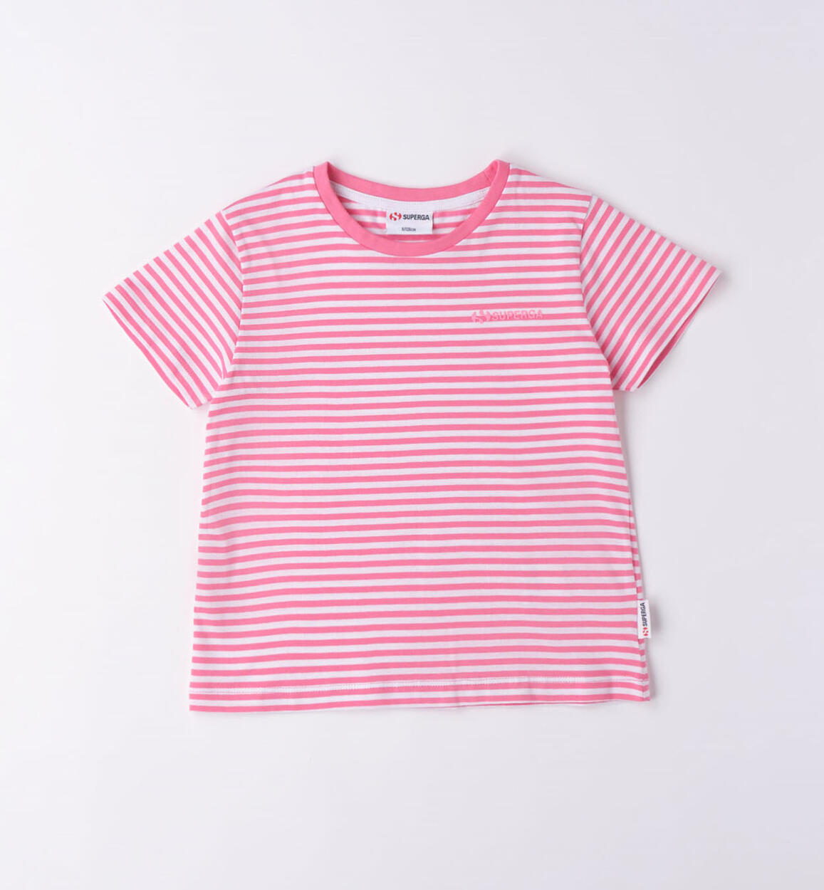 T-shirt rigata 100% cotone bambina Superga ROSA SUPERGA