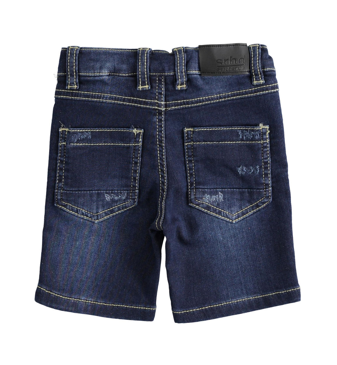 Pantalone corto in denim maglia con toppe per bambino da 6 mesi a 7 anni  Sarabanda - PANTALONI - 6-36 Mesi - Bambino