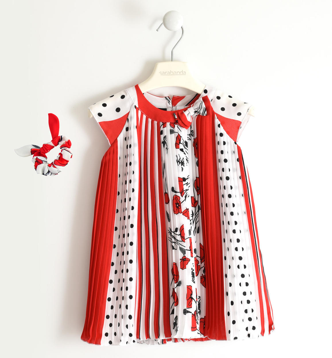 Abito in tessuto crêpe stampato con elastico per capelli in abbinamento per  bambina da 6 mesi a 7 anni Sarabanda - ABITI - Bambina - Sarabanda