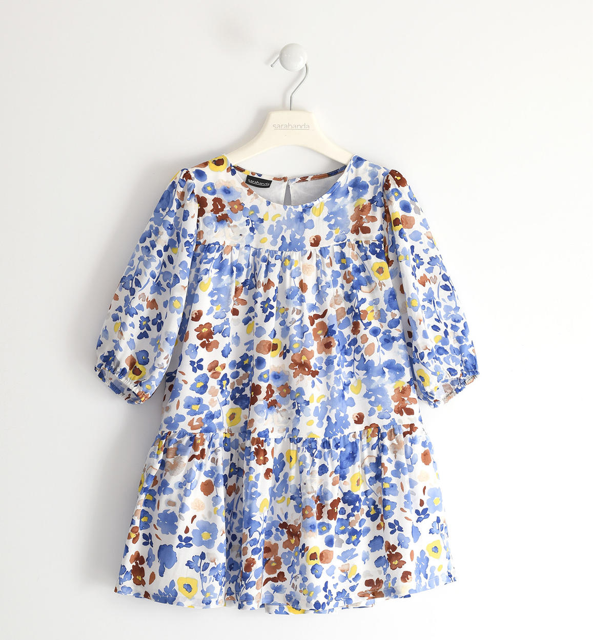 Mini abito fantasia 100% viscosa per bambina AZZURRO Sarabanda