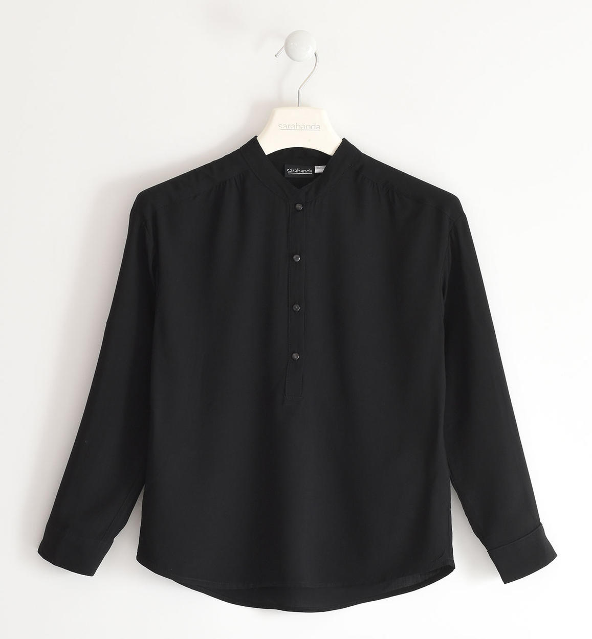 Maxi camicia 100% viscosa per bambina NERO Sarabanda