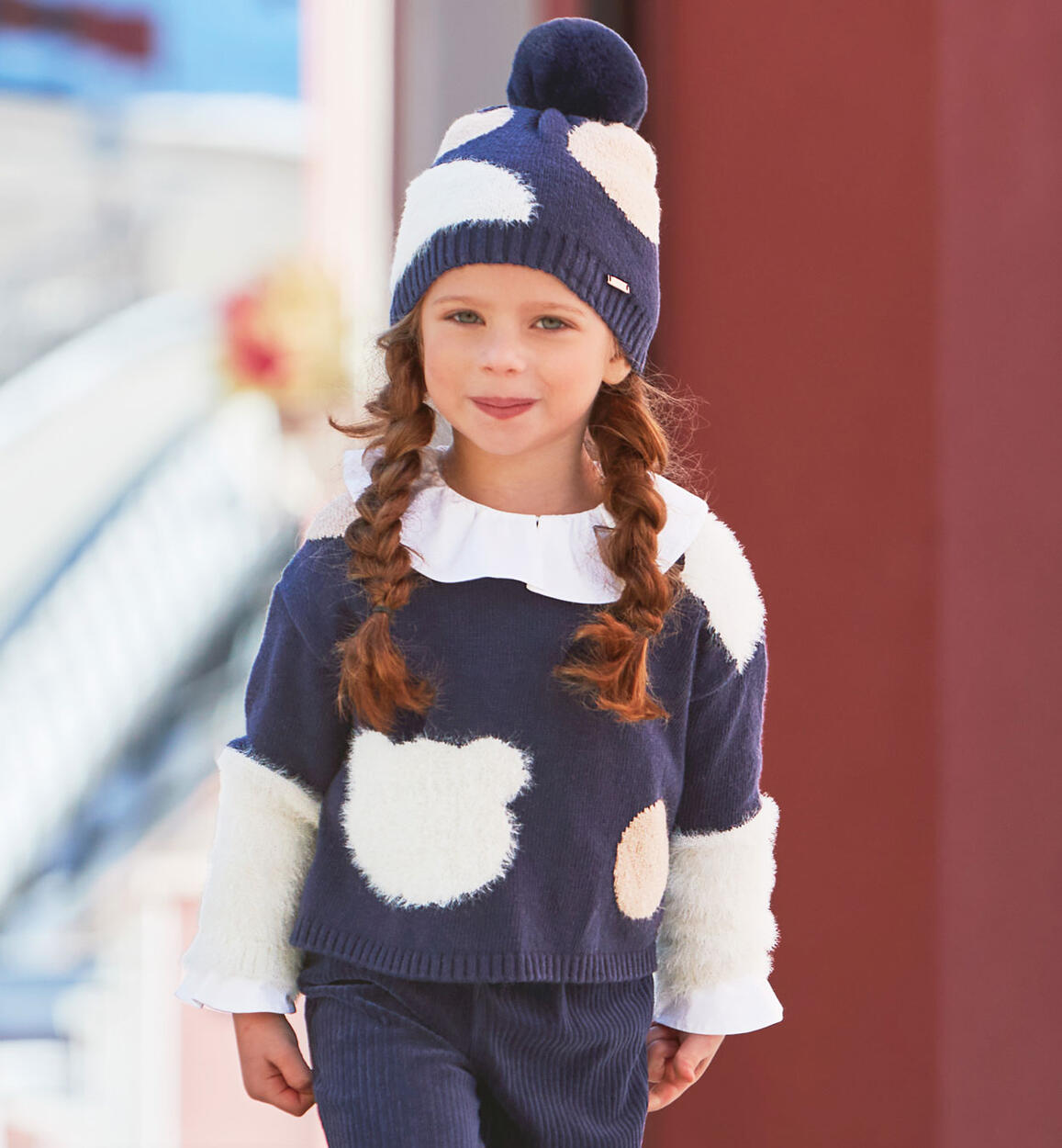 Maglioncino bambina in tricot BLU Sarabanda