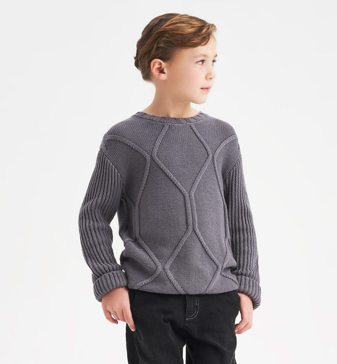 Maglione ragazzo in tricot GRIGIO Sarabanda