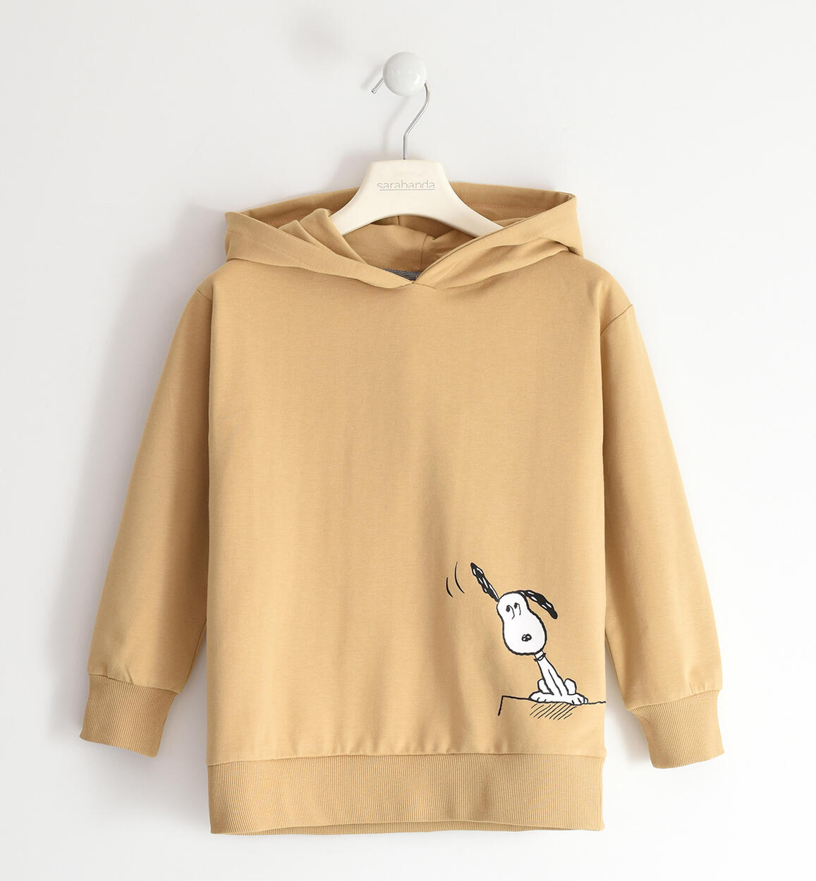 Felpa ragazza con cappuccio Snoopy BEIGE Sarabanda