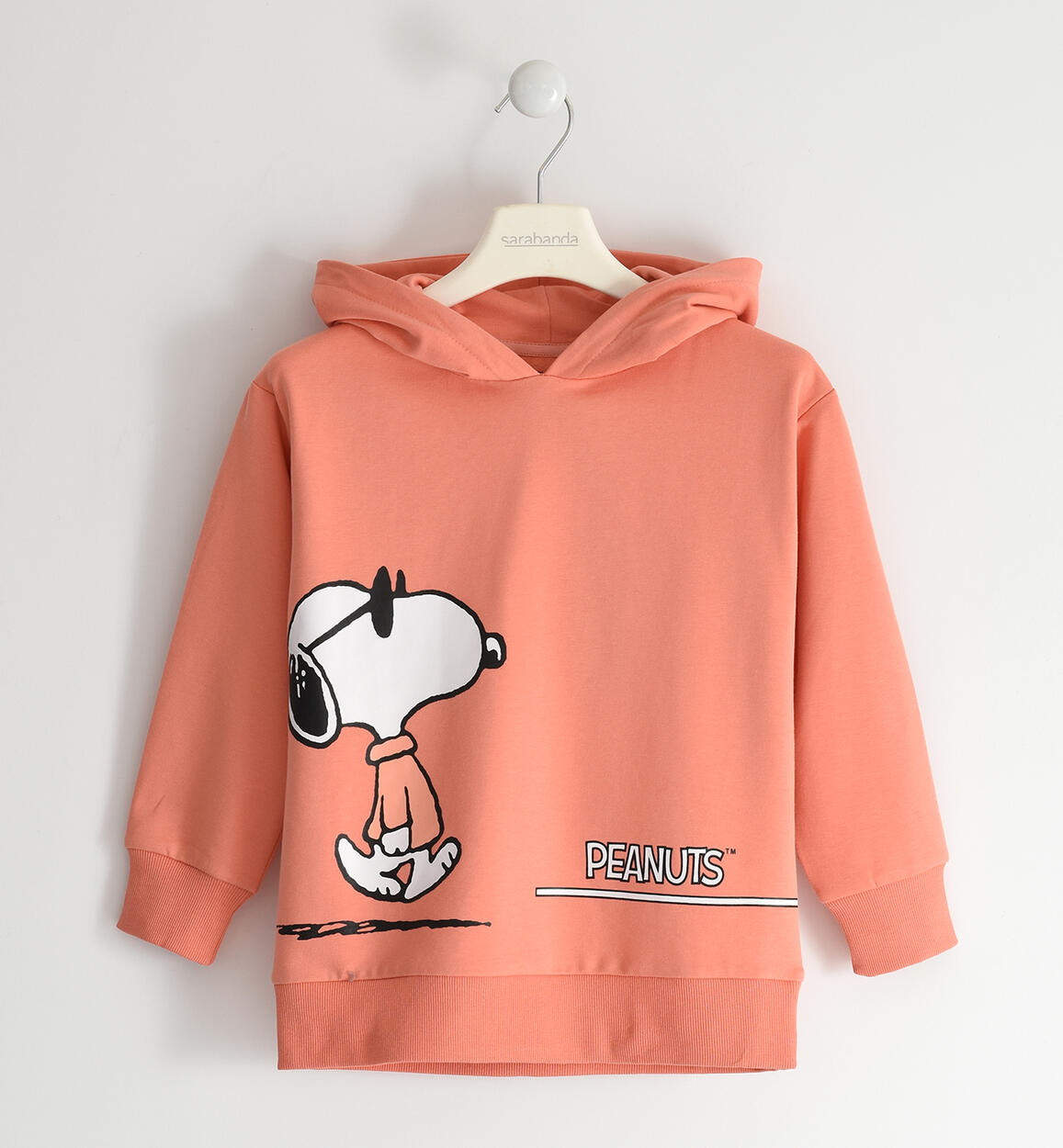 Felpa ragazza con cappuccio Snoopy ROSSO Sarabanda