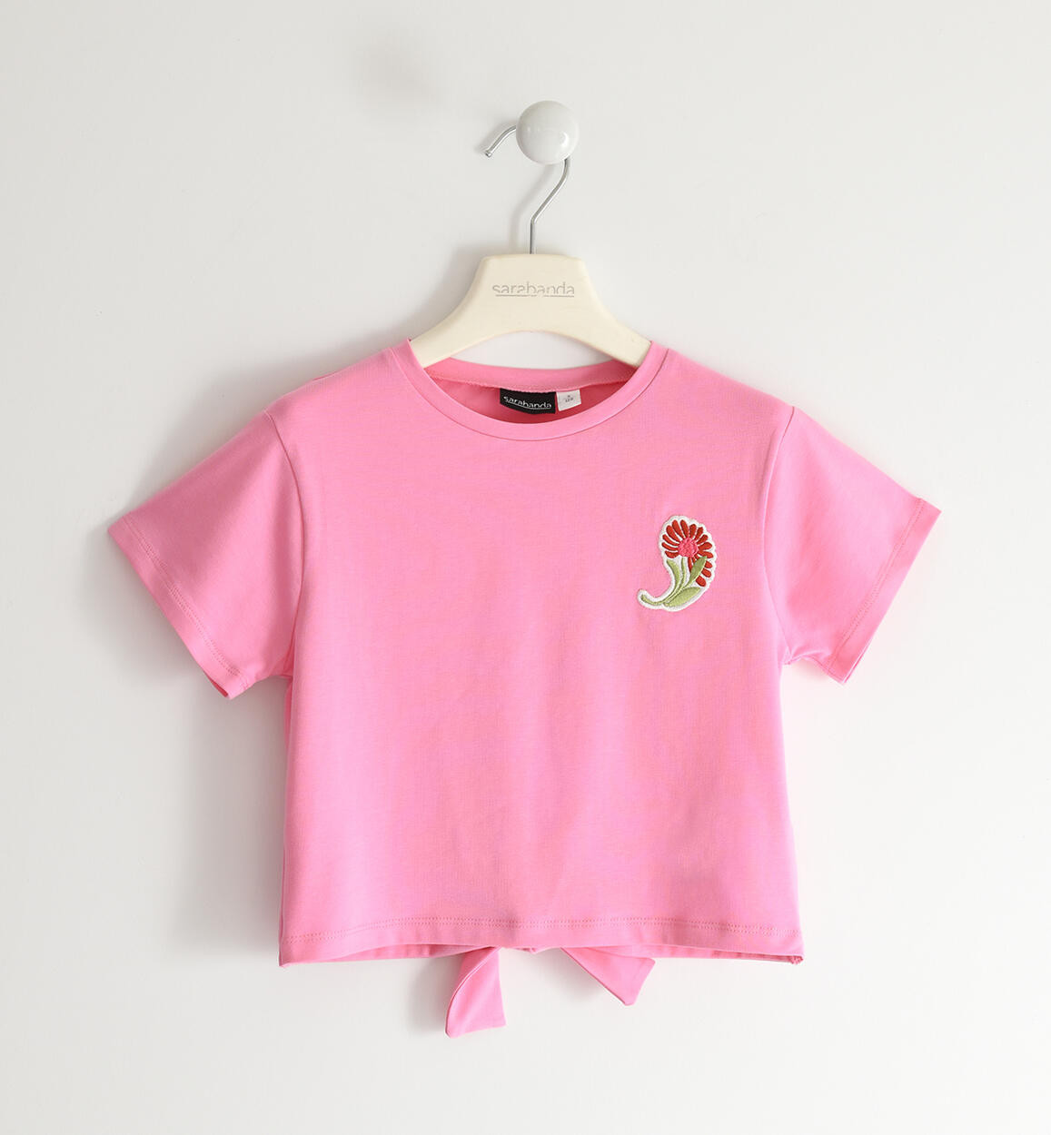 T-shirt con nodo ragazza ROSA Sarabanda
