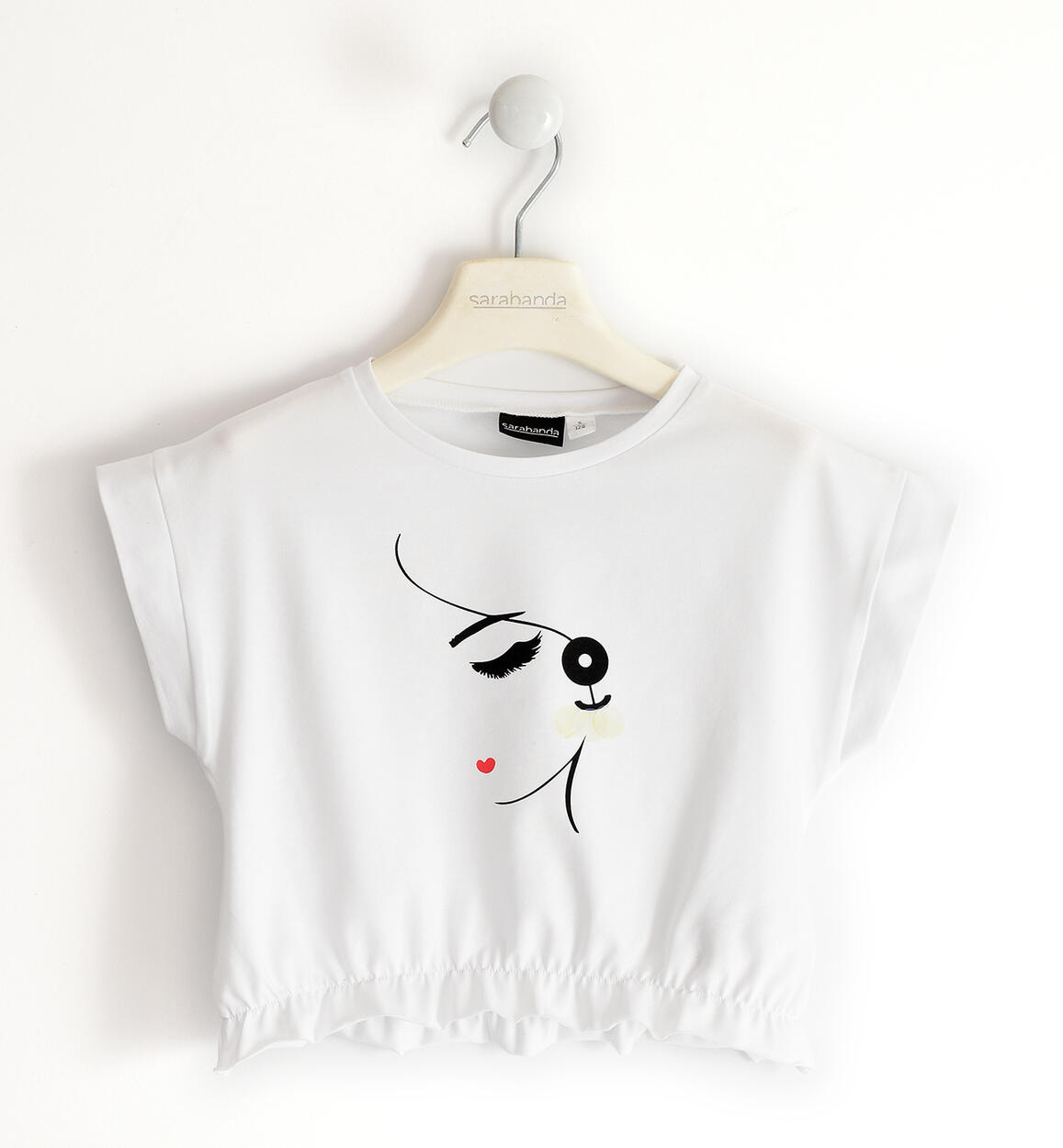 T-shirt ragazza stampe varie BIANCO Sarabanda