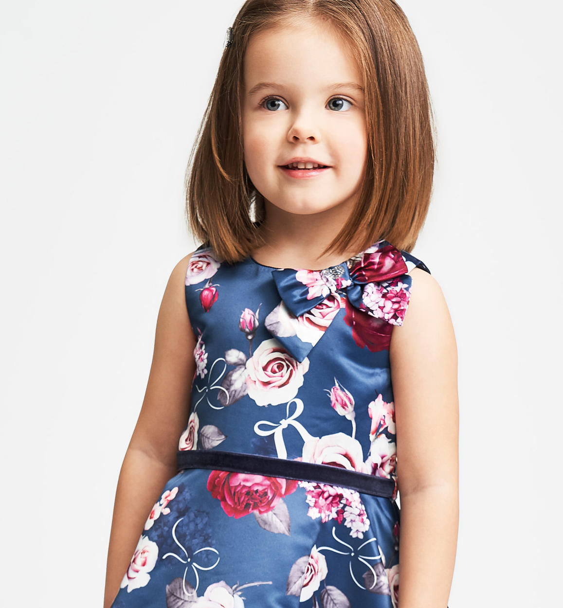 Abito in satin dalla fantasia floreale per bambina da 6 mesi a 7 anni  Sarabanda - ABITI - A/I - Bambina