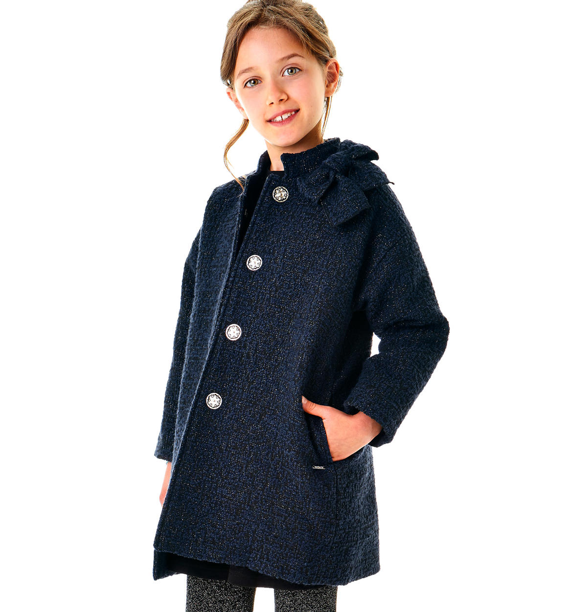 Cappotto In Sofisticato Boucle Lurex Per Bambina Da 6 A 16 Anni Sarabanda Giubbotti Bambina Sarabanda