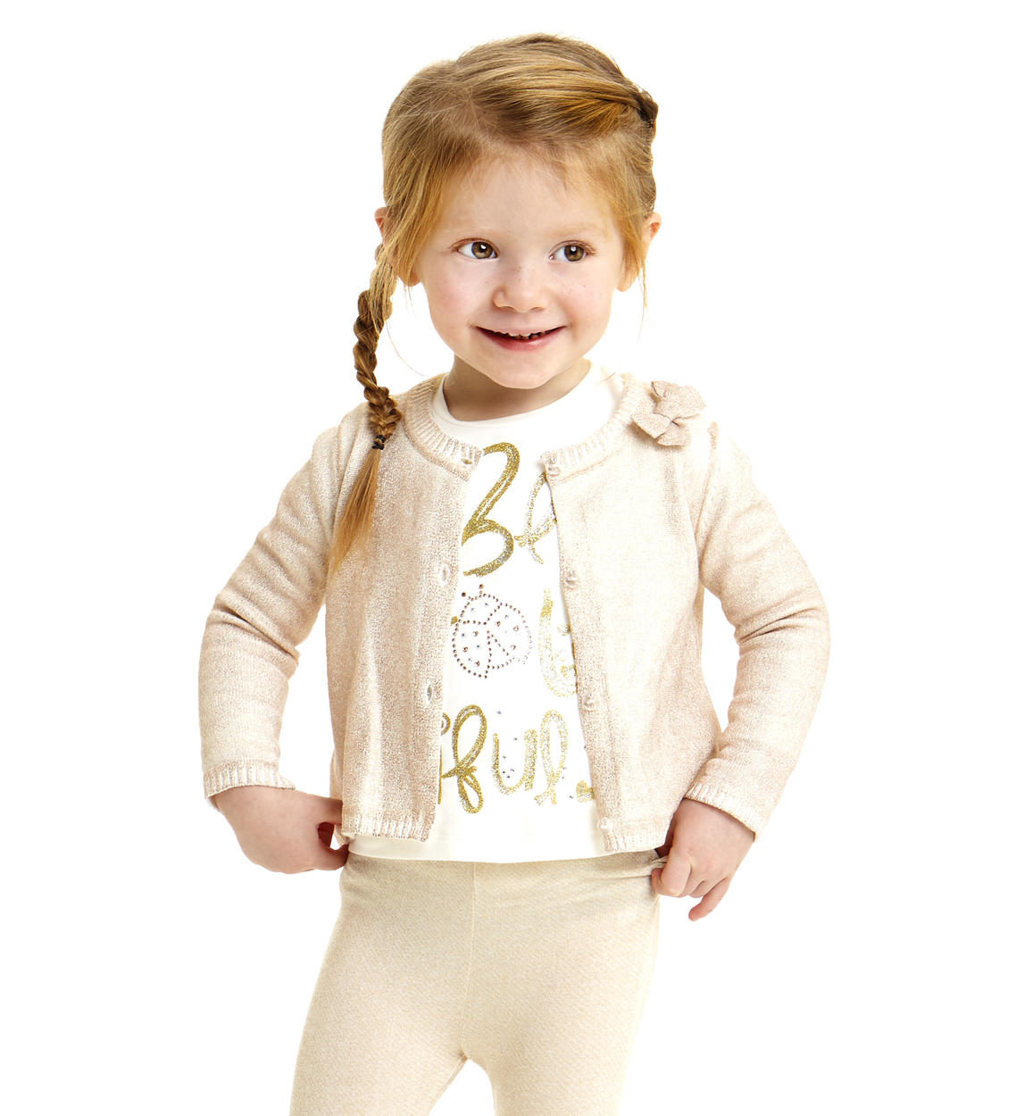 Scintillante cardigan 100% cotone per bambina da 6 mesi a 7 anni Sarabanda  - Miniconf Shop
