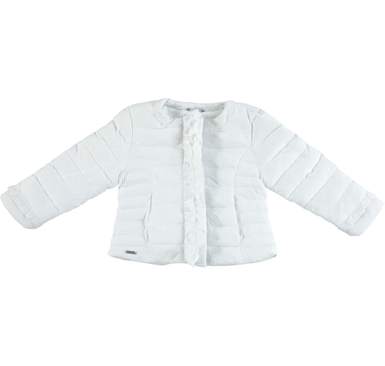 Piumino leggero in nylon impreziosito da volant per bambina da 6