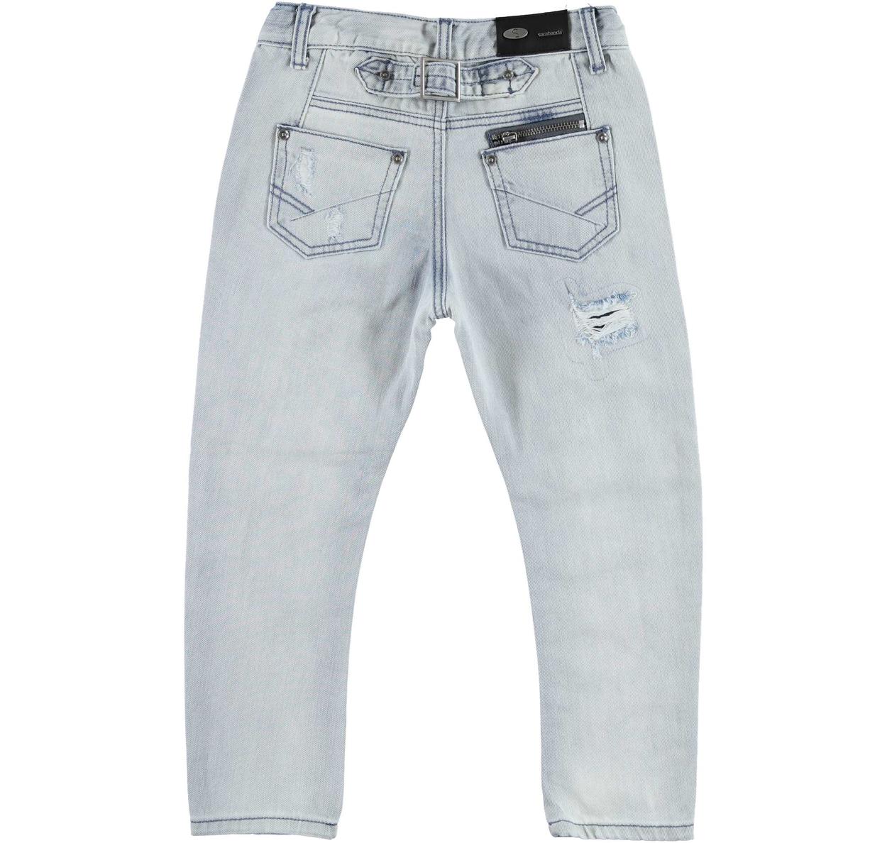 Pantalone corto in denim maglia con toppe per bambino da 6 mesi a 7 anni  Sarabanda - PANTALONI - 6-36 Mesi - Bambino