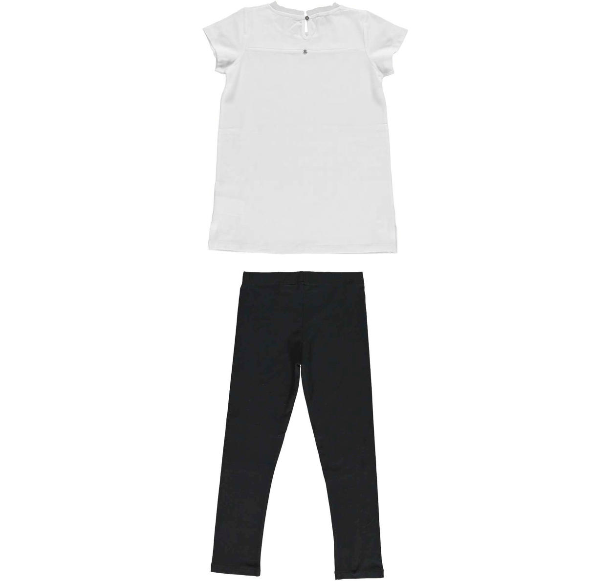 Completo in cotone con leggings strappati con toppe in pizzo per bambina da  6 a 16 anni Sarabanda - Miniconf Shop
