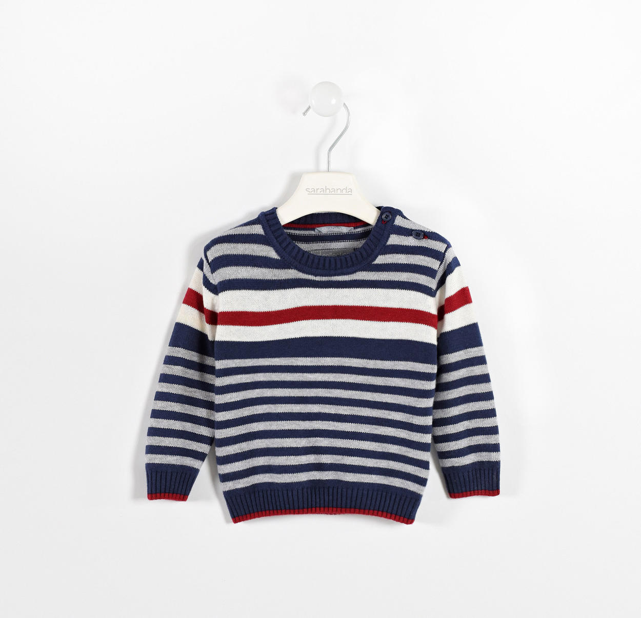 Maglia girocollo in tricot a righe per bambino da 6 mesi a 7 anni Sarabanda  - Miniconf Shop