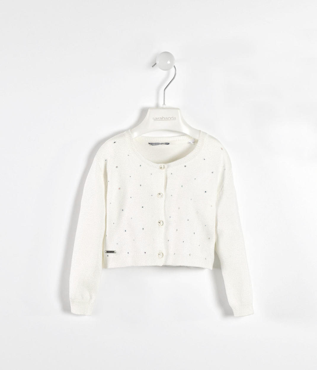 Cardigan con strass e bottoni gioiello per bambina da 6 mesi a 7 anni  Sarabanda - MAGLIE - 0-18 Mesi - Bambina
