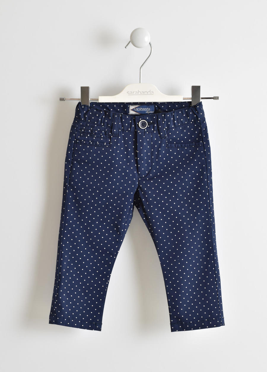 Pantalone in twill fantasia micro pois per bambino da 6 mesi a 7 anni  Sarabanda - PANTALONI - Bambino - Sarabanda