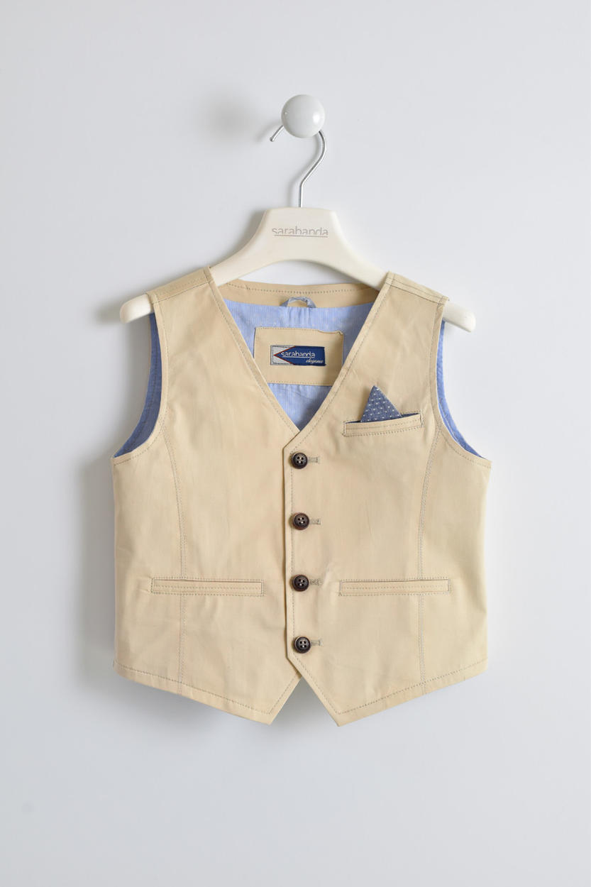 Gilet cerimonia in cotone stretch per bambino da 6 a 16 anni Sarabanda