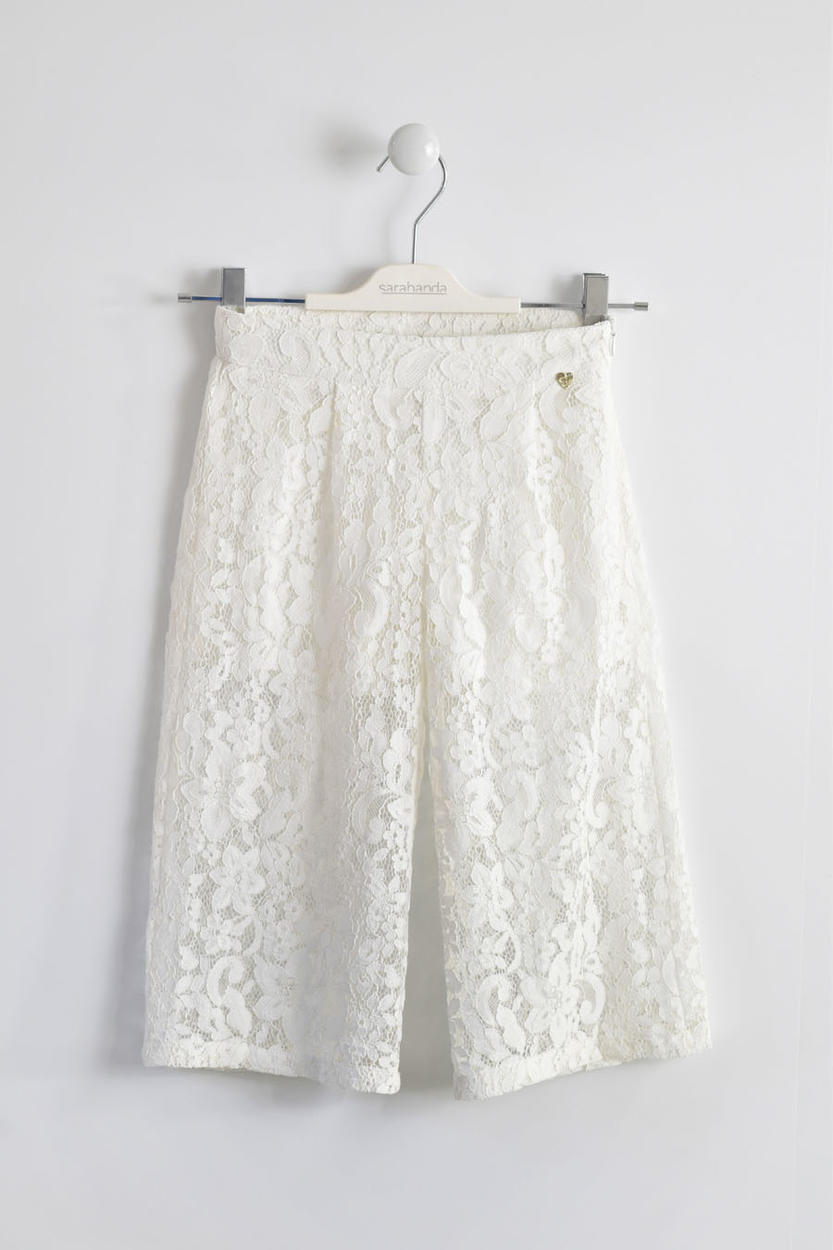 Pantalone modello gaucho in pizzo bianco per bambina da 6 a 16 anni  Sarabanda - PANTALONI - Bambina - Sarabanda