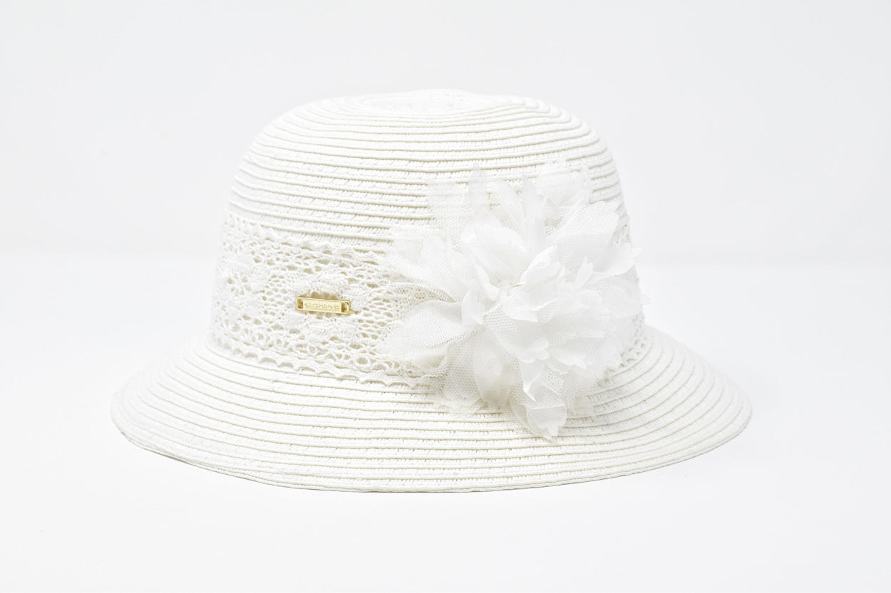 Cappello in rafia con fiore per bambina da 6 mesi a 7 anni Sarabanda -  Miniconf Shop