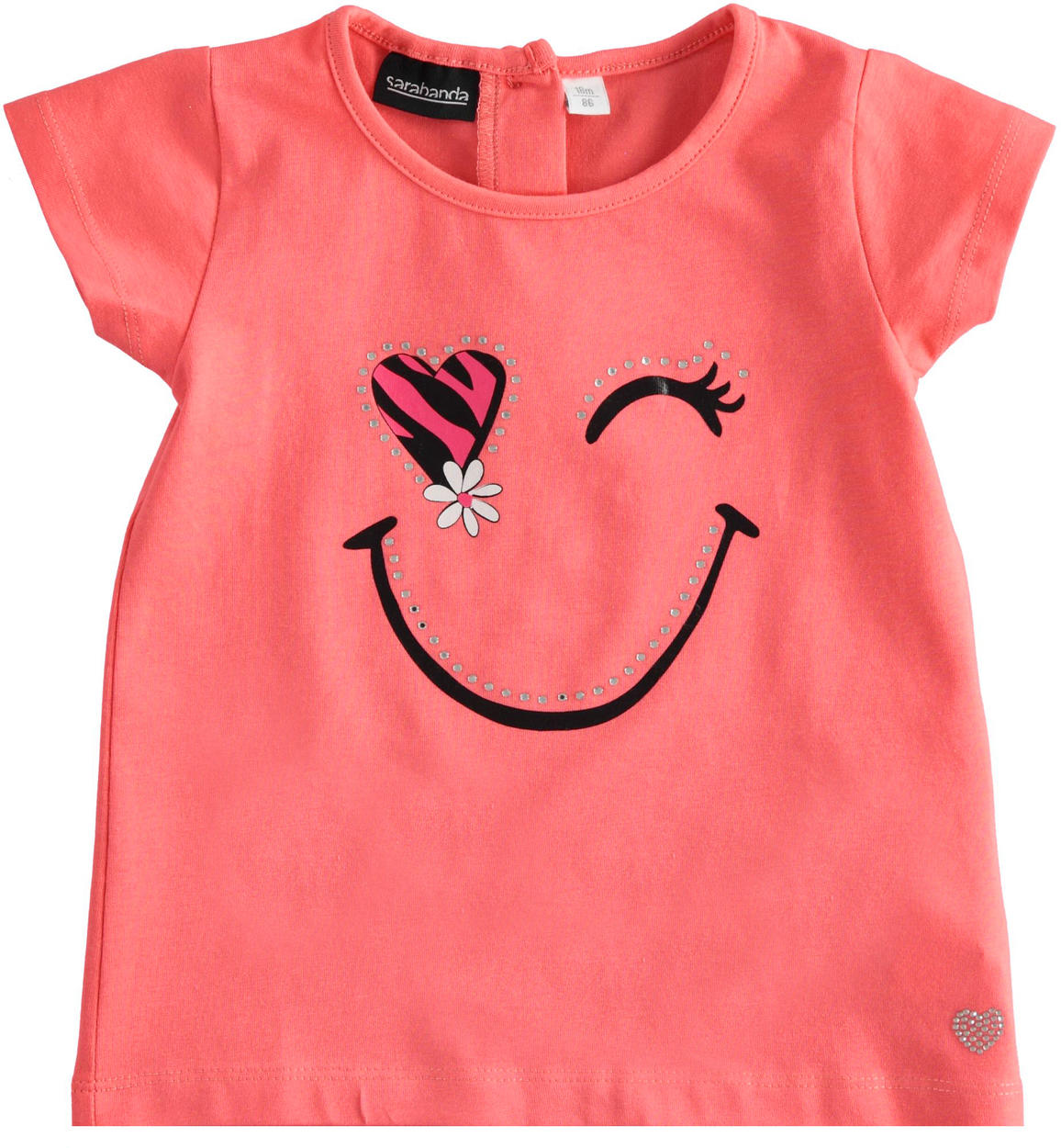 T-shirt bambina con strass ROSSO Sarabanda-Promo