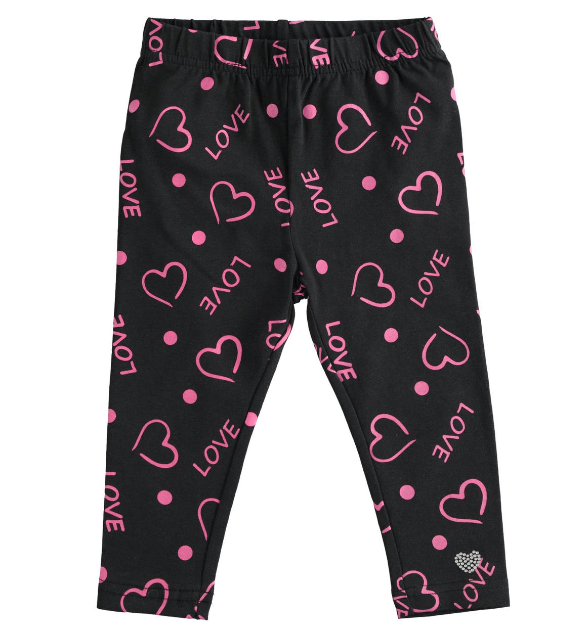 Leggings bambina in jersey stretch varie fantasie NERO Sarabanda-Promo