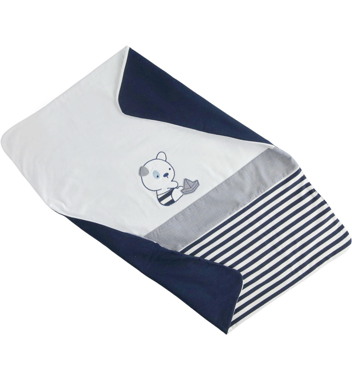 Copertina neonato Minibanda con dolci applicazioni BLU Minibanda