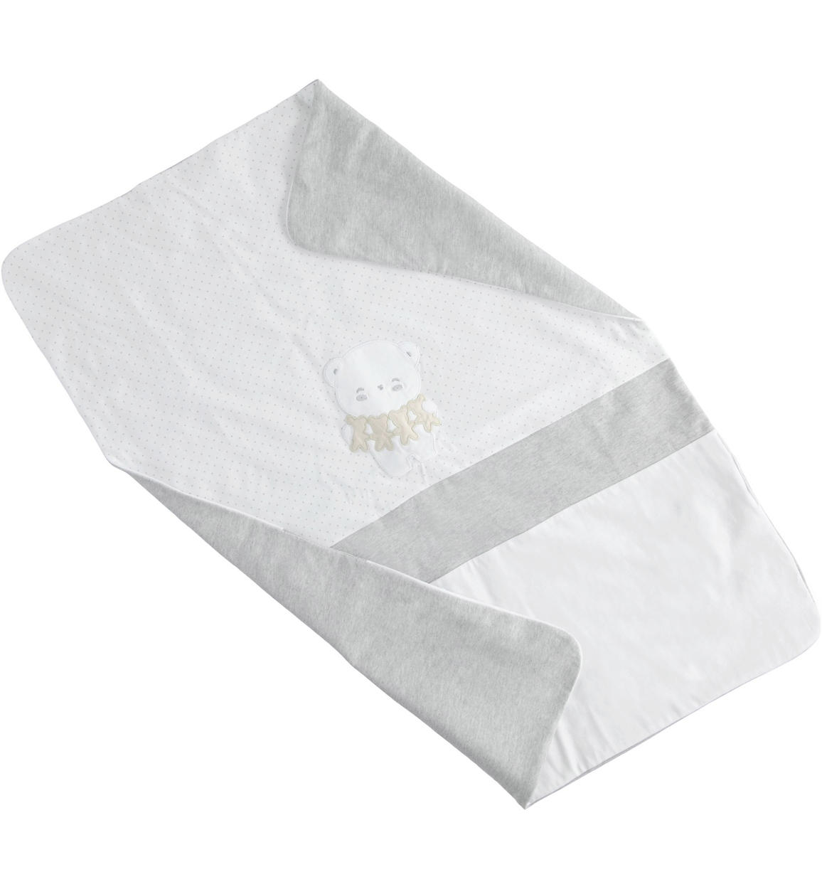Copertina neonato 100% cotone organico modello unisex GRIGIO Minibanda