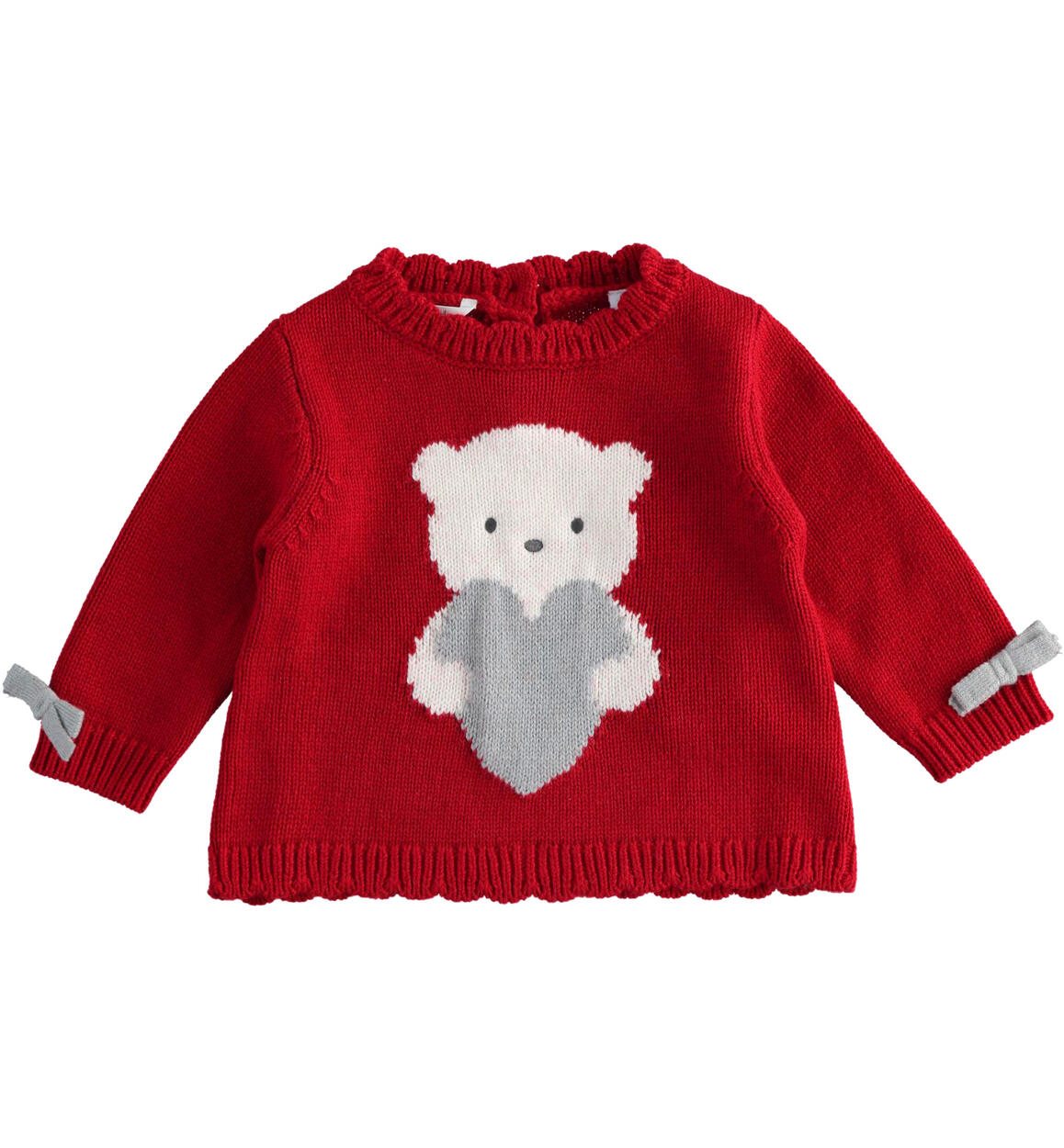 Maglia in tricot per bimba ROSSO Minibanda