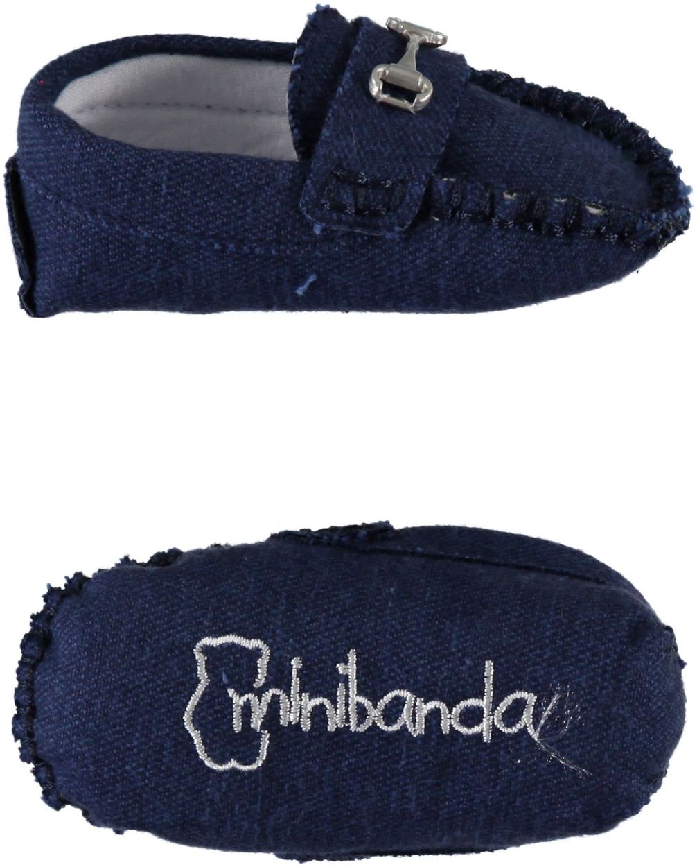 Scarpine neonato modello mocassino blu navy per bambino da 0 a 18 mesi Minibanda