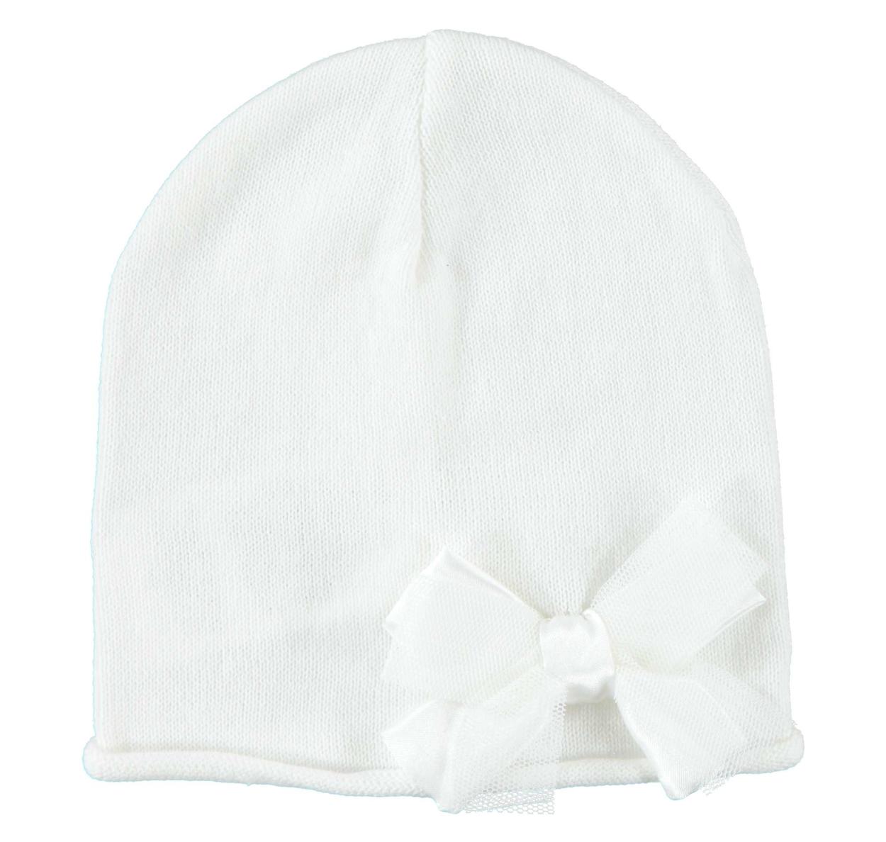 Comodo e raffinato cappellino 100% cotone con fiocco per neonata da 0 a 24  mesi Minibanda - Miniconf Shop