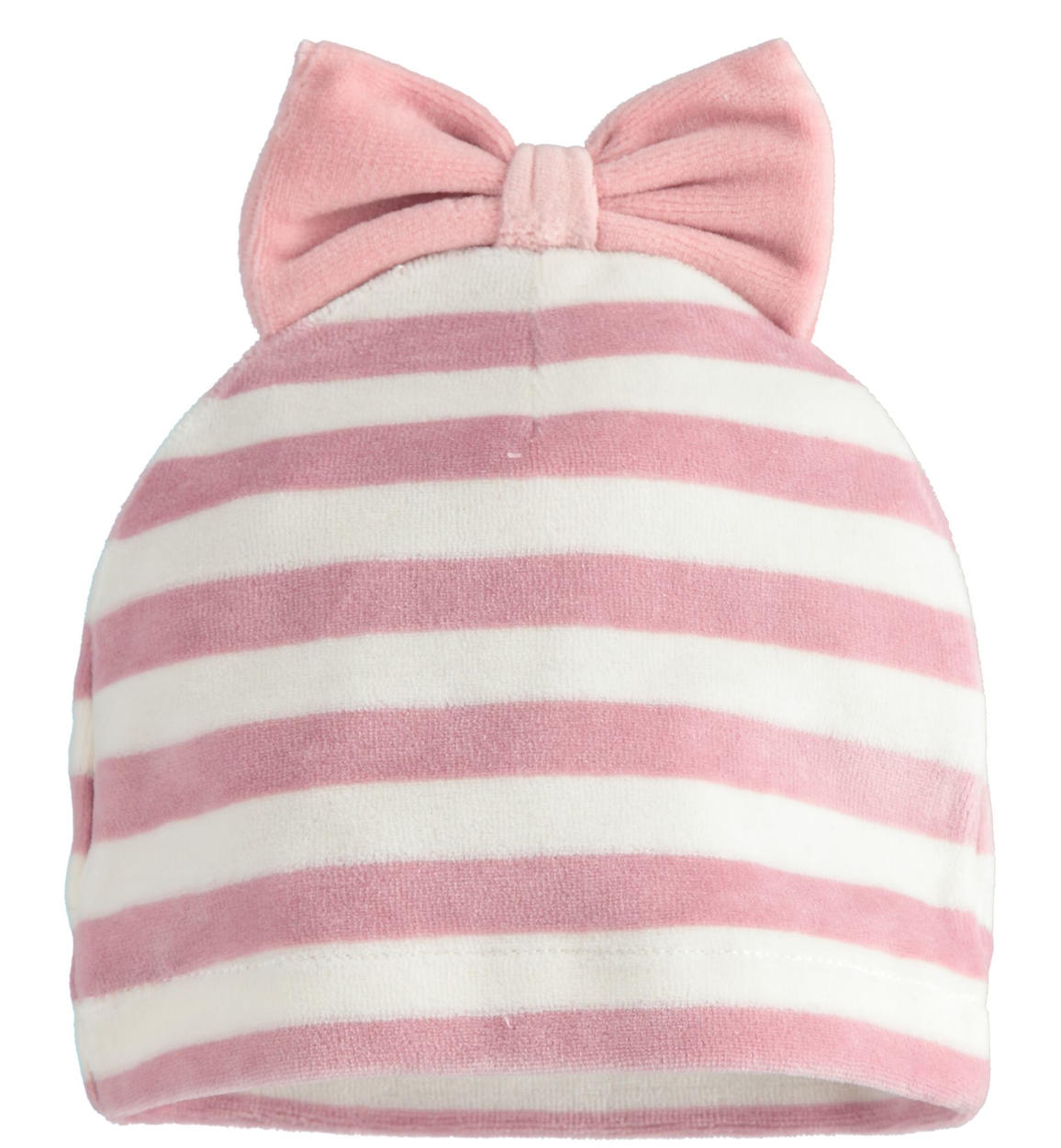 Cappello modello cuffia in ciniglia con fiocco per neonata da 0 a 18 mesi  iDO - Accessori - Bambina - iDO
