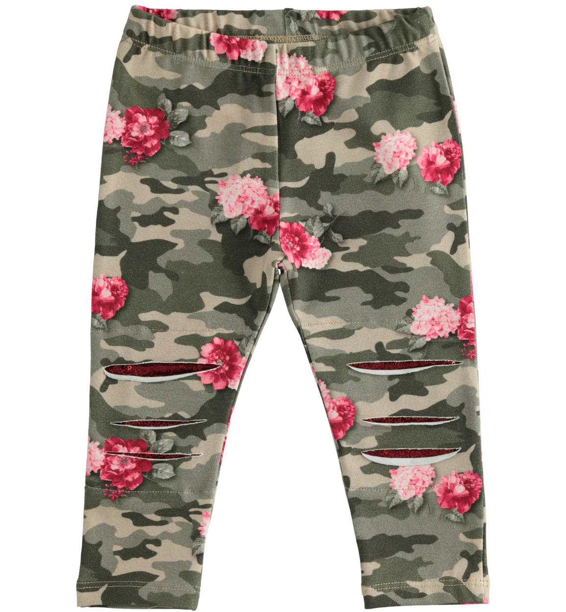 Leggings in jersey fantasia camouflage con inserti di paillettes per bambina  da 6 mesi a 7 anni iDO - PANTALONI - Bambina - iDO