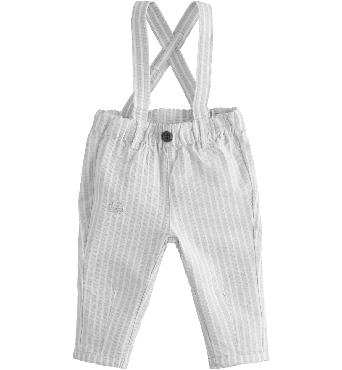 Pantalone con bretelle 100 cotone per neonato da 0 a 18 mesi iDO