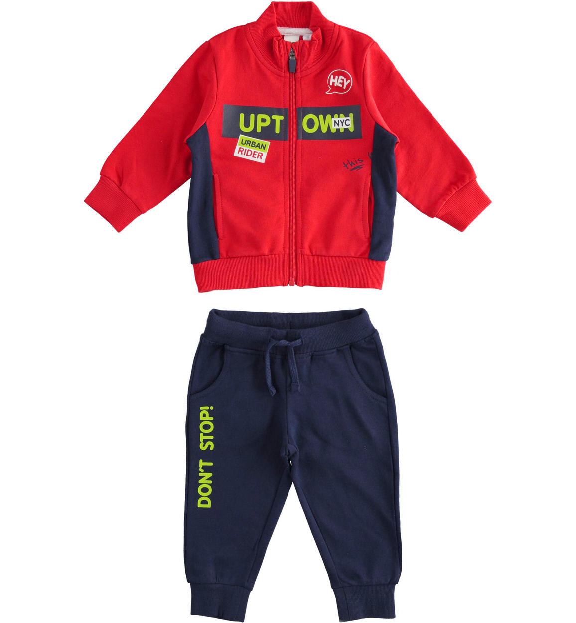Tuta modello jogging in felpa 100% cotone con stampe per bambino da 6 mesi  a 7 anni iDO - TUTE \u0026 COMPLETI - Bambino - iDO